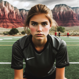 Female soccer play, game face, southern utah, soccer girl